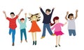 Happy children jumping Royalty Free Stock Photo